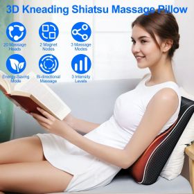 Back Massager with Heat 3D Kneading Massage Pillow Shiatsu Full Body Massager for Back Neck Waist Arm Abdomen Calf