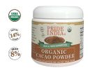 Pride Of India - Organic Cacao Powder (From premium Criollo Beans) - Iron & Fiber Rich Superfood - 8oz (227gm) Jar