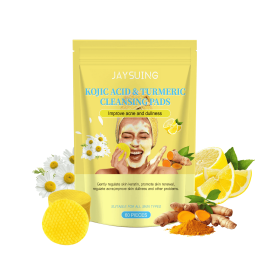 Jaysuing Kojic Acid Turmeric Exfoliating Cleansing Pad Gently Cleanses The Skin And Exfoliates The Skin, Gently Purifying And Soothing The Skin (Option: 1pcs)